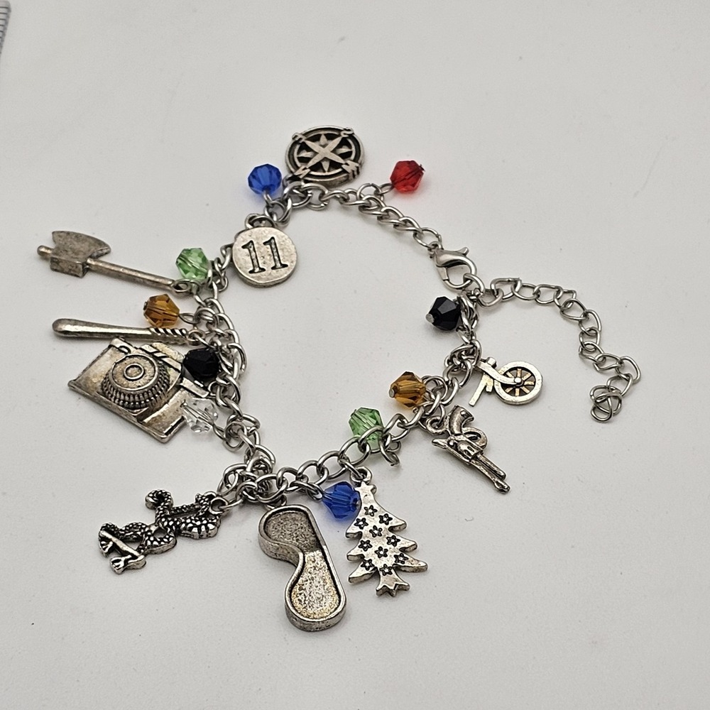 Stranger Things TV Series 10 Themed Charms Charm Bracelet Silver Tone